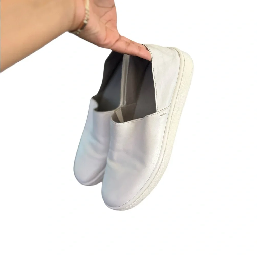 EILEEN FISHER Panda Leather White Sneakers Slip On Shoes